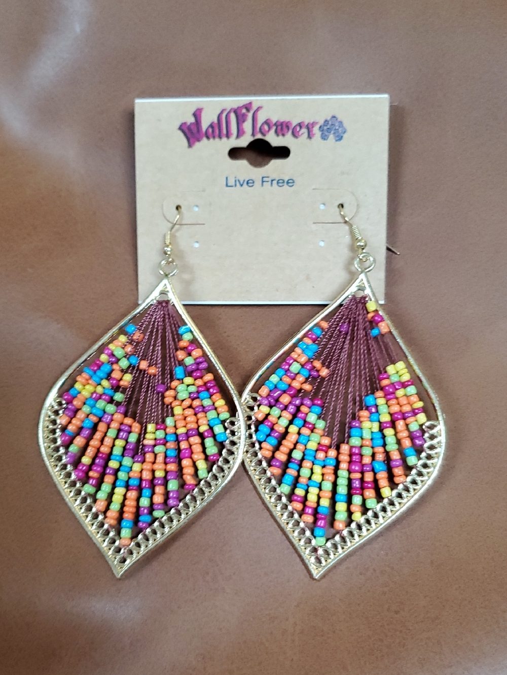 Wallflower Live Free Multicolor Beaded Teardrop Earrings